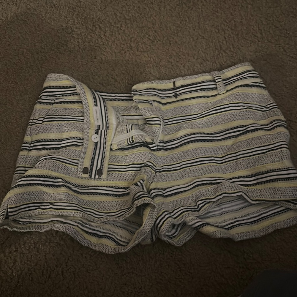 LOFT Striped Women Shorts - Black, White, Yellow